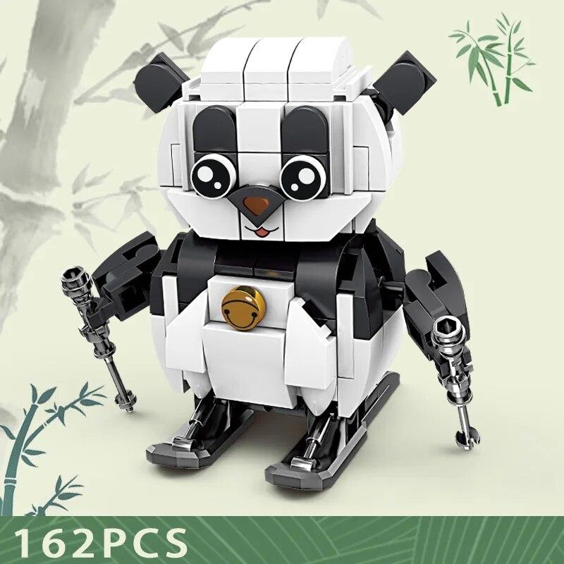 Creative Chinese Panda Building Blocks For Children Educational Animal cognition Construction Toys For Kids Birthday Gift DIY