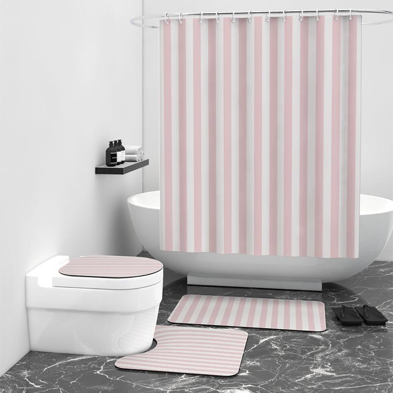 

Вертикальная полоса цифровая печать занавеска для душа полиэстер ванная комната блокировка водонепроницаемая занавеска W150cm*L180cm