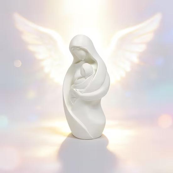 Mother Holding Newborn Sculpture 3D Printed Mom Baby Figurine New Mom Gifts for Mother's Day Easter Birthday