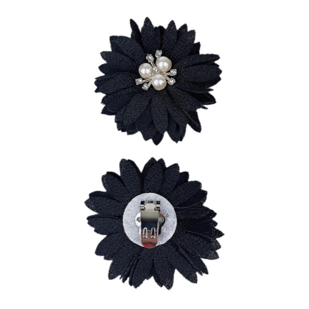

1 Pair Shiny Rhinestone Shoes Clips Removable Pearl Charm Buckle Shoes Flower Shoes Decorations Clip High Heel Accessories чёрный