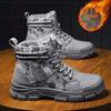 Men's High Top Camouflage Canvas Martin Boots - Autumn/Winter, Warm Cotton, Plus Size Snow Work Boots