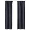 Vidaxl Blackout Curtains with Hooks, 2 Pcs, Anthracite, 140X245 Cm
