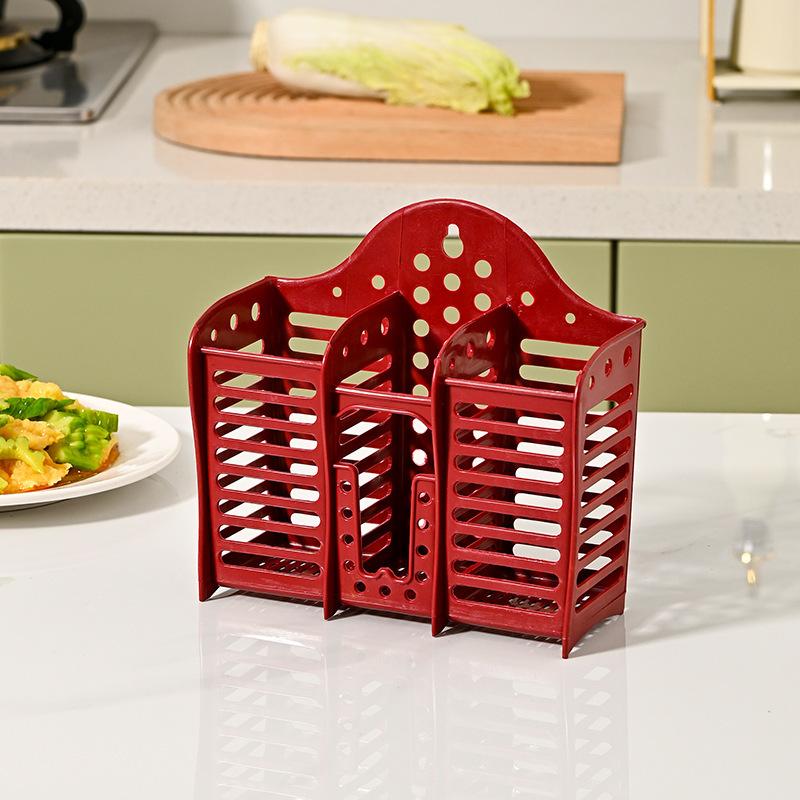 

Multifunctional 3 Slot Plastic Chopstick Cage Hollow Drain Utensil Rack Chopsticks Drain Tubular For Kitchen And Dining Table A3