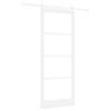 ORKDAL Sliding Door White 93 X 232 Cm Solid Pine Wood and Glass
