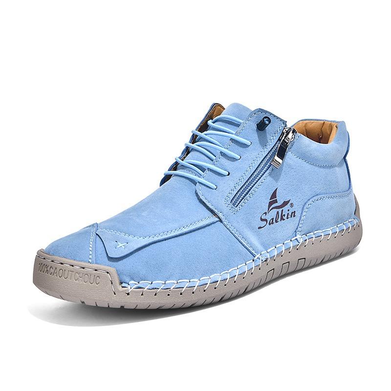 

Hand-stitching Split Leather Shoes Men Loafers Comfortable Ankle Boots For Men Women Casual Shoes Moccasins Man Women Flats Shoes 44
