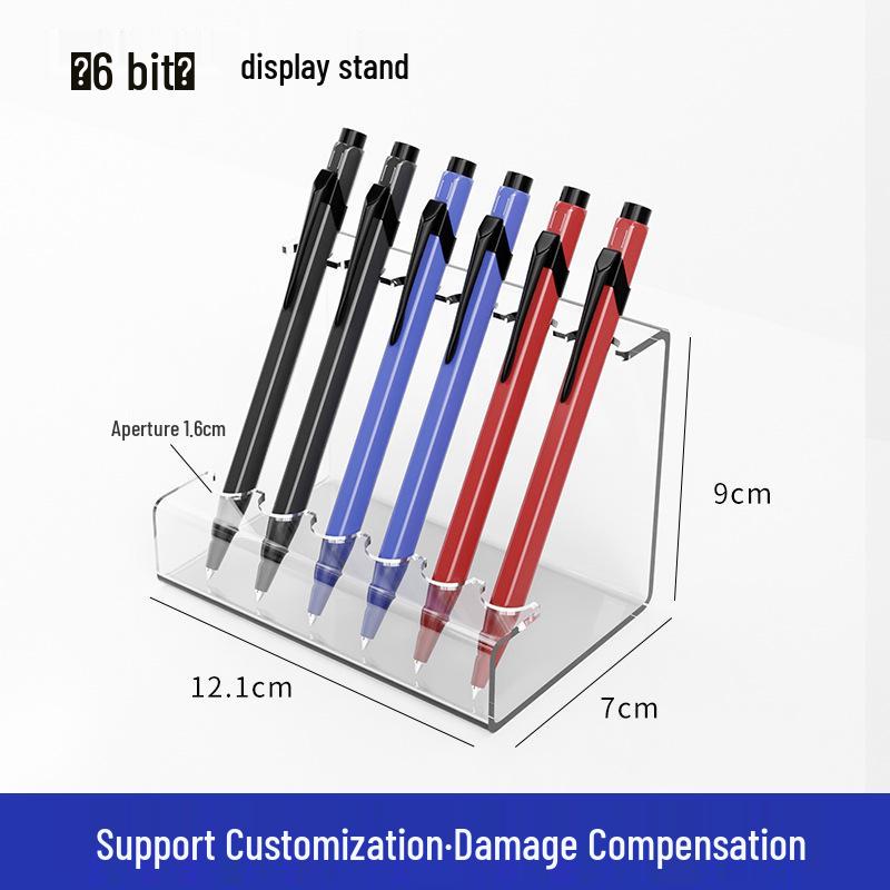 Clear Acrylic Pen and Cosmetic Display Stand for Fountain Pens, Lipsticks, and Eyebrow Pencils