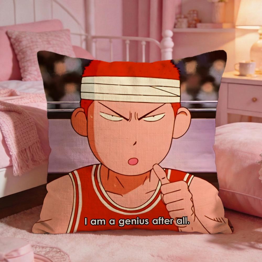 Hot Anime SSlam Dunk Cushion Cover Premium Comfort Reversible Pillow Cove Two In One Design For Any Room  Car Interior
