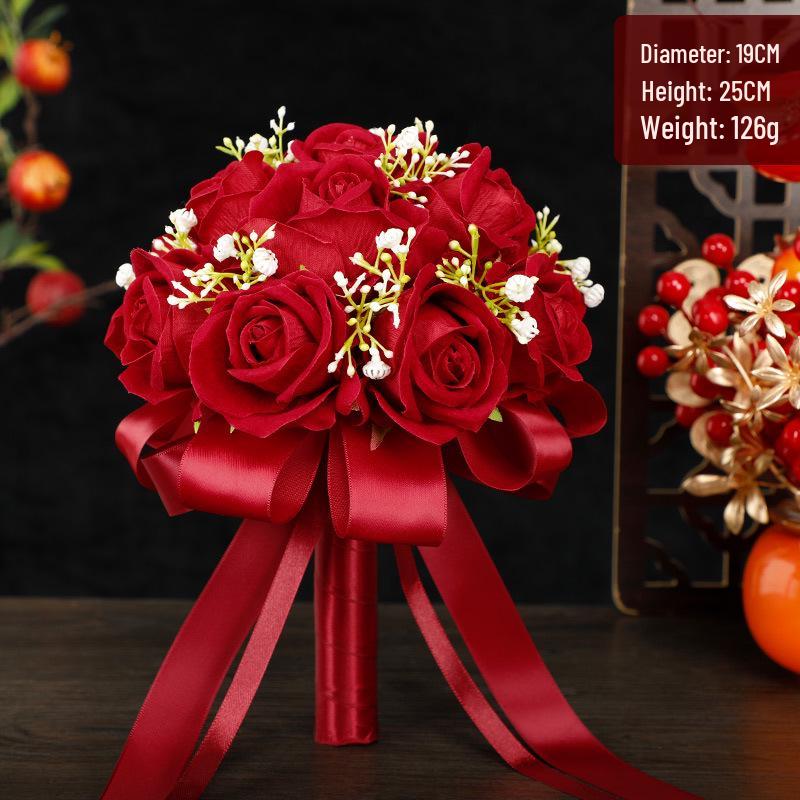Groom Lifting Bride Artificial Rose Bouquet - Chinese Style Wedding Props