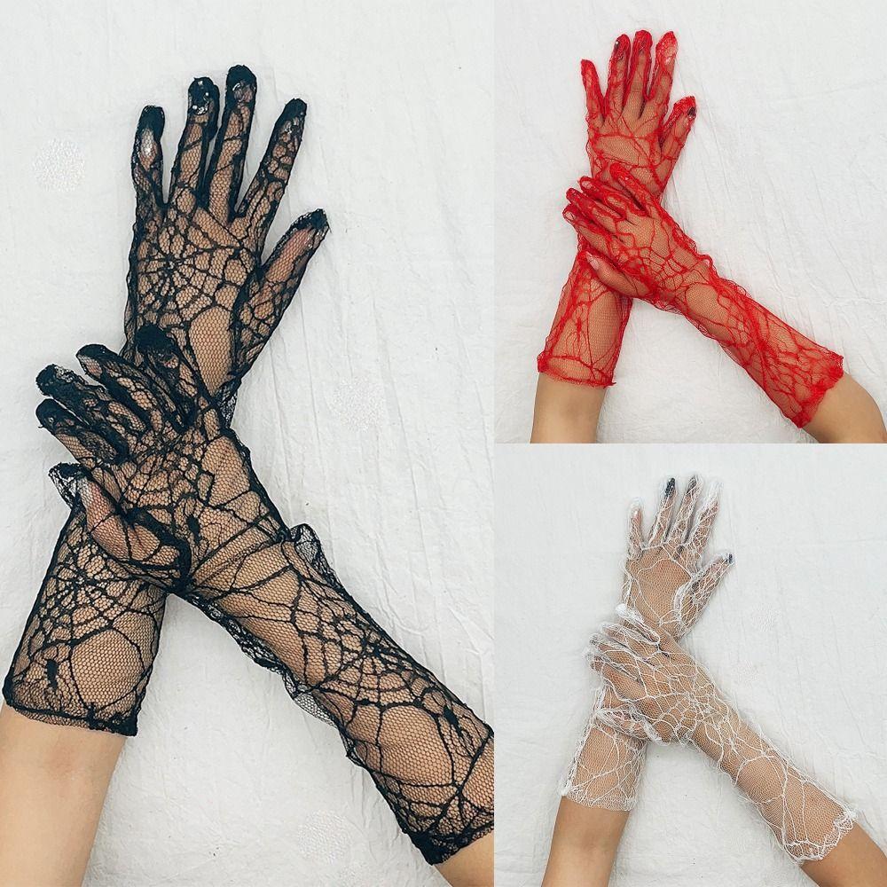 

Web Pattern Mesh Gloves Thin Lace Gloves Fashion Ceremonial Gloves Female