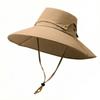 Adjustable Wide Brims Sun Hat For Men With Removable Top Panel Breathable Outdoor Fishing Cap Sun Protections