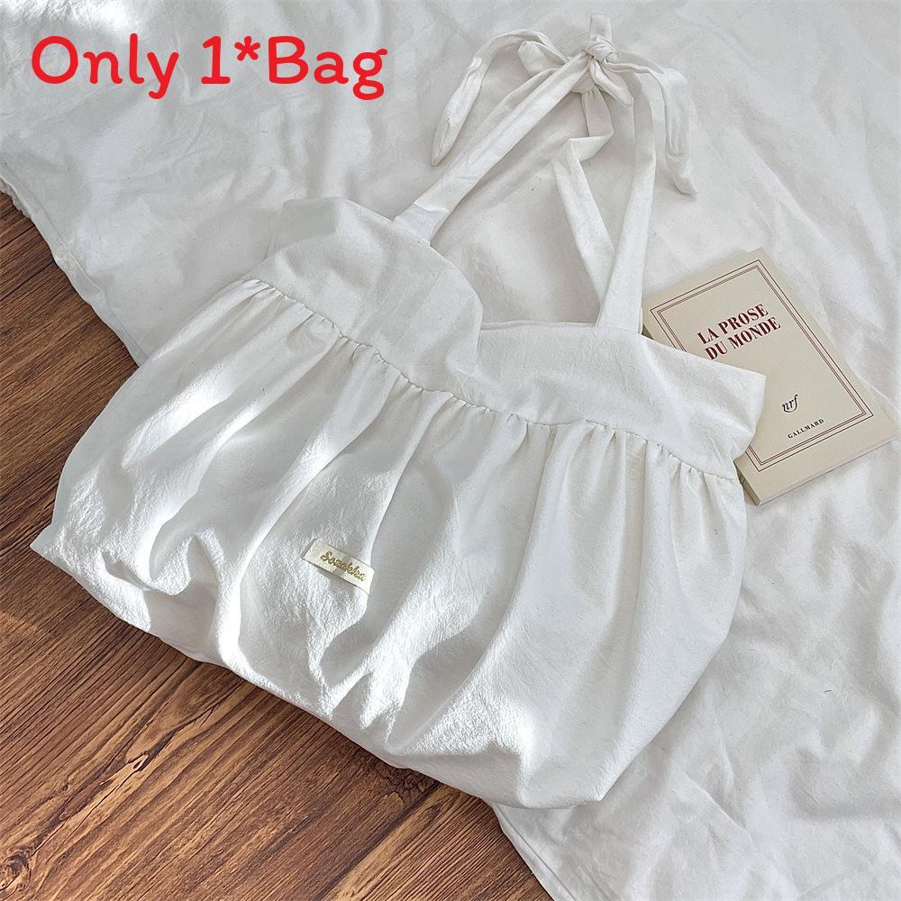 Casual Canvas Tote Bag With Wrinkled Design And Magnetic Closure For Daily Use