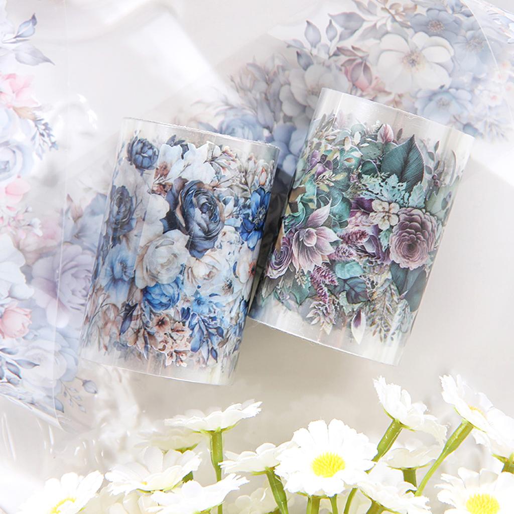 6 Rolls/box, Elegant Floral Pattern PET Stickers, Suitable for DIY Photo Frames, Manuals, and Gift Box Decoration, Stylish Beaut
