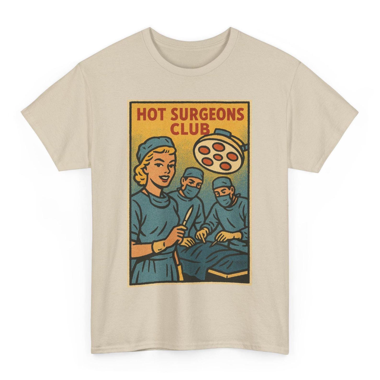 Hot Surgeons Club T-Shirt: Retro Comic Style Medical Tee M