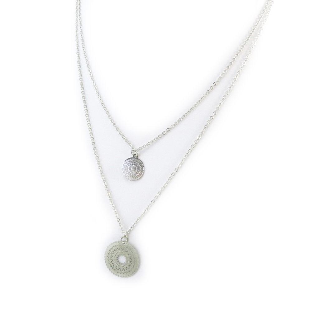 Les Trésors De Lily [N3605] - Silver 'Carmen' Designer Necklace