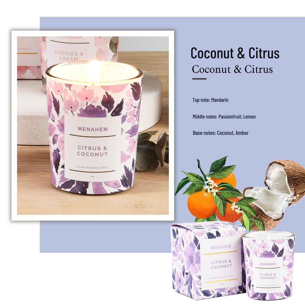 New Smokeless Soy Wax Aromatherapy Floral Scented Candles with Exquisite Packaging - Perfect Party Favors
