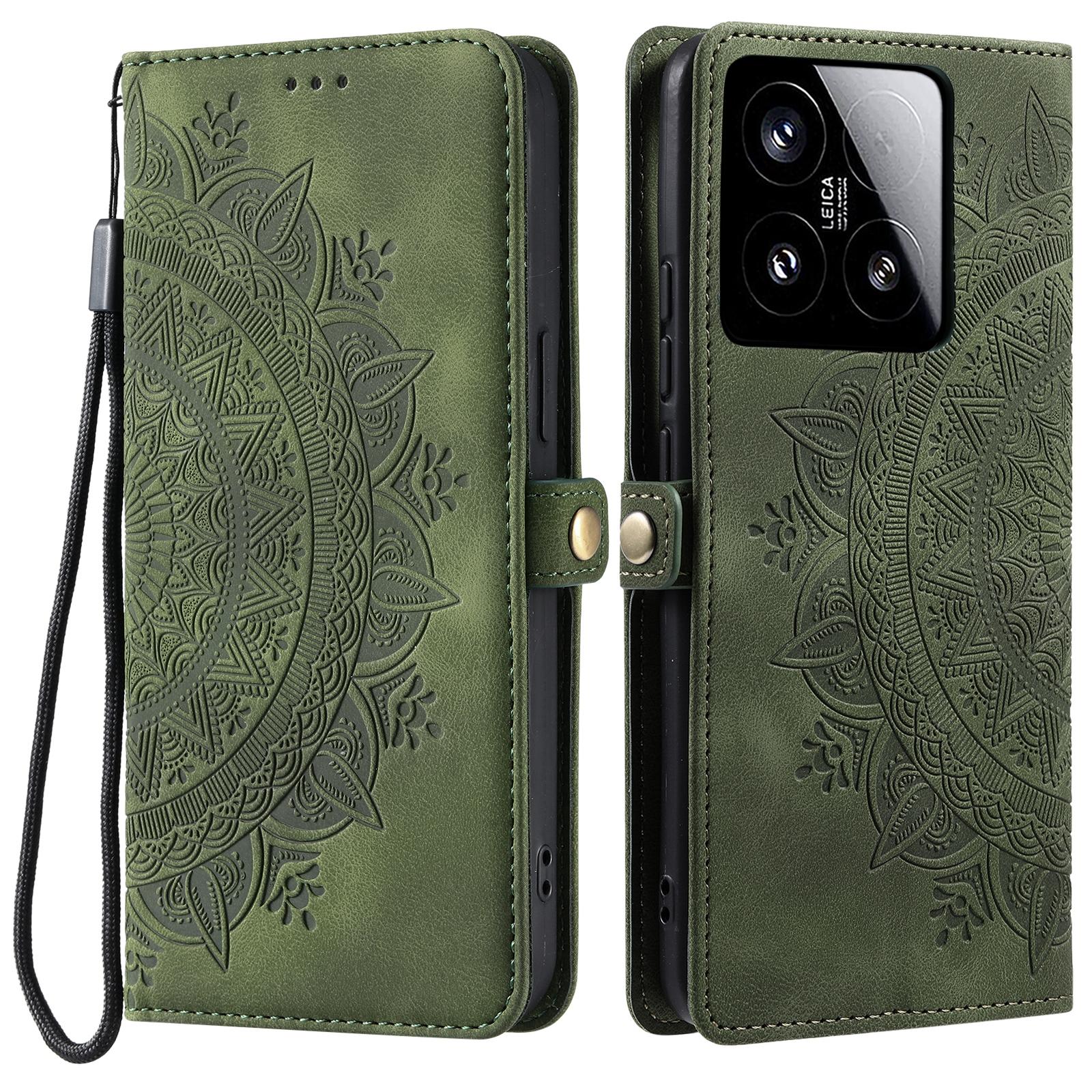Style 016 For Xiaomi 15 Case Skin Feel Totem Imprinted Wallet Leather Phone Cover A