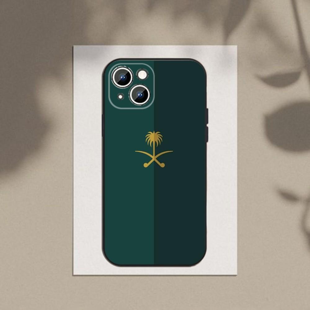 Königreich Saudi-Arabien Flagge Handyhülle für Apple iPhone 15,14,13,12,11,XS,XR,X,8,7,Pro,Max,Plus,mini Silikon Schwarz Hülle