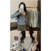 Women Plus Size Loose Striped Long Sleeve Casual Bottoming T Shirt