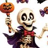 Translucent Halloween Window Cling 2 Sheets Clings, Cartoon Skeleton Static Stickers, Funny Stickers Ghosts Bats Pumpkins for Glass Doors Windows