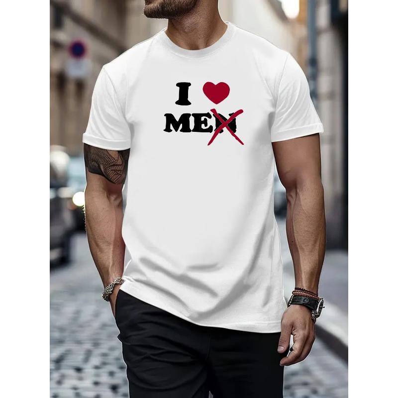 Summer Men s Fashion Pattern Short Sleeve T-Shirt S белый