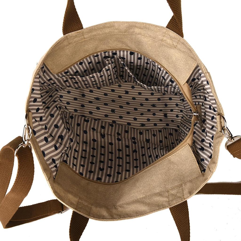 Kusguru Japan 2-Way Shoulder Tote Bag, Animal Mode, Women's, 258044, Beige