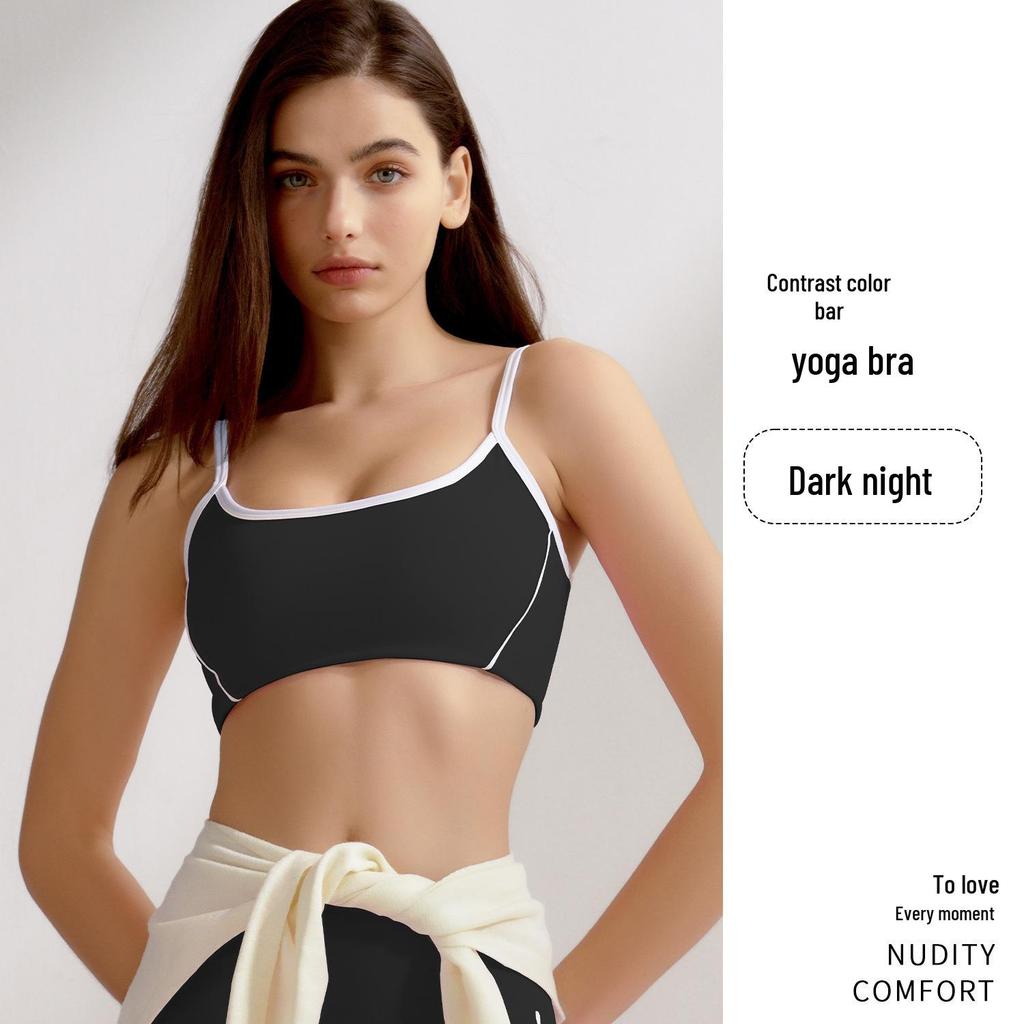 Women's Shockproof Cross-Border Sports Bra: High-Intensity, Thin Shoulder Strap, Beautiful Back, Removable Padding Yoga Vest