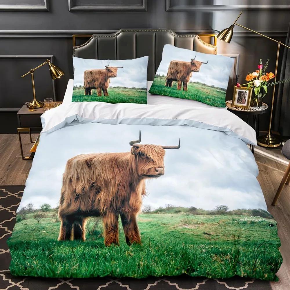 Lion King Queen Duvet Cover Watercolor Animal Bedding Set for Boys Teens Adults Colorful Wildlife 2/3pcs Polyester Quilt Cover