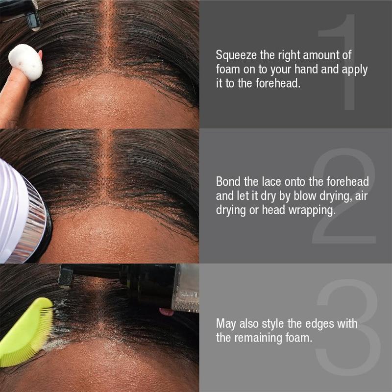 INYOU LACEMELT MOUSSE Wig Glue with Nozzle, Lace Front Styling Foam Adhesive for Secure Hold, Professional Hair System Bonding Mousse