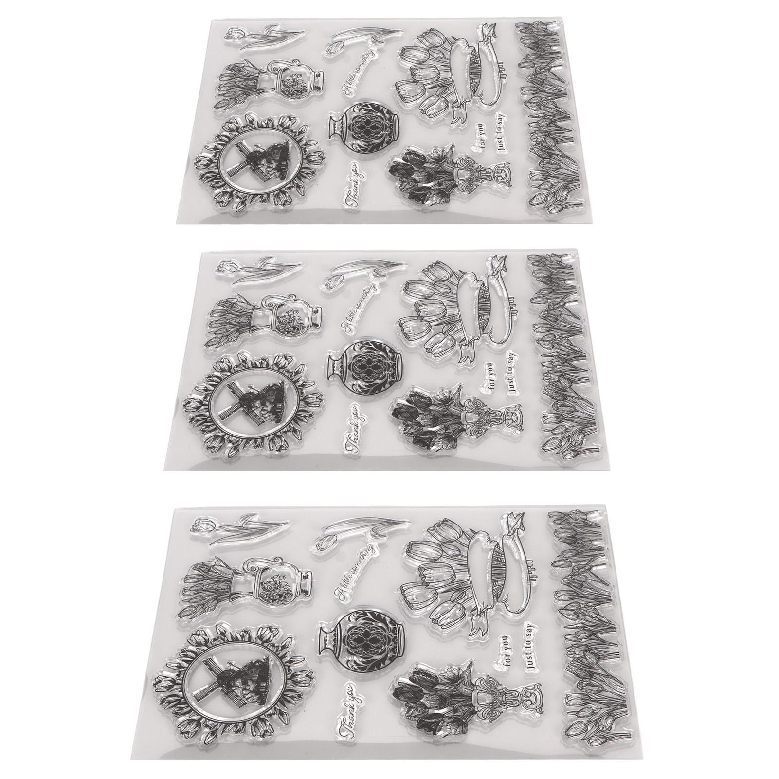 3 шт. Прозрачный штамп Уникальный дизайн Перерабатываемый Прозрачные тиснительные штампы для DIY Скрапбукинг Поделки