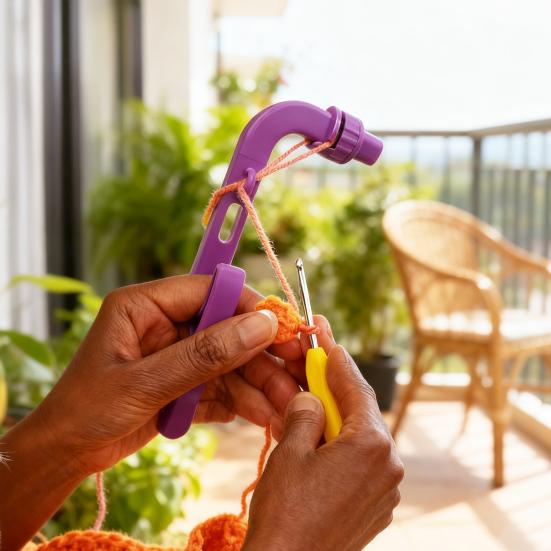 1 Set Crochet Holder Beginners Crochet Helper 3 In 1 Crochet Yarn Tension Regulator Yarn Guide Relive Hand Fatigue Pain Gift for Crocheters Knitters