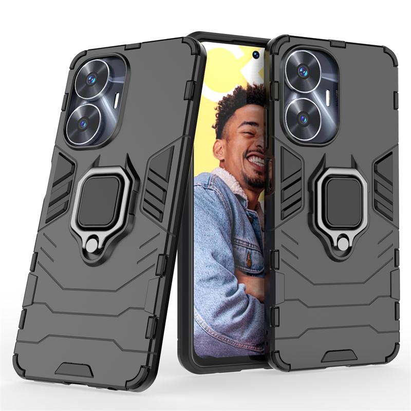 For Realme C55 Case Cover For OPPO Realme C55 Capas Shockproof New PC Stand Magnetic Holder Ring Case For Realme C 55 C55 Fundas