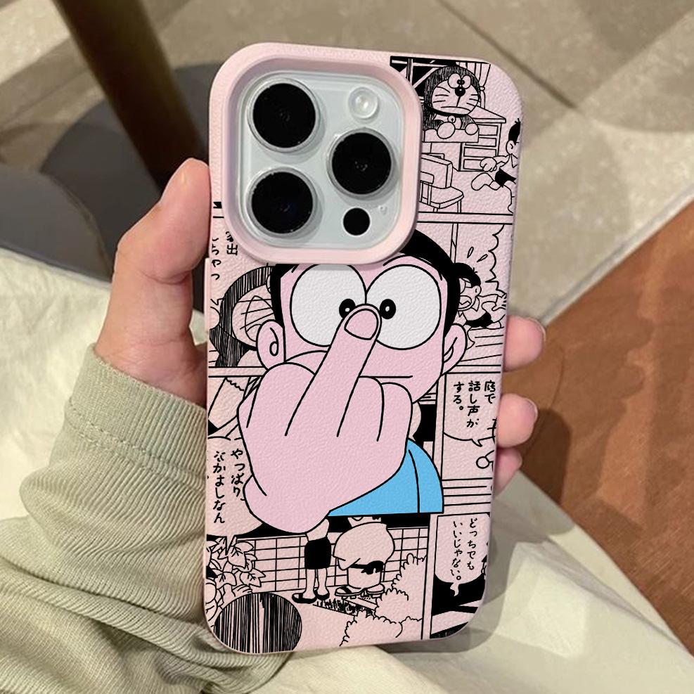 Cartoon D-Doraemons Lichee Leather Pattern Phone Case For Samsung S26 S25 S24 S23 S22 S21 S20 S10 Plus FE Ultra 4G 5G Shockproof