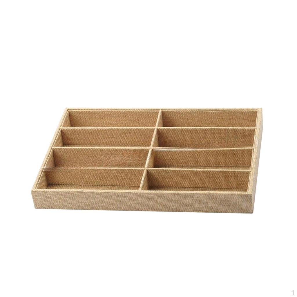 Eyeglass Display Tray with Storage, Box, Watch And Jewelry Organizer, Made of Soft Velvet