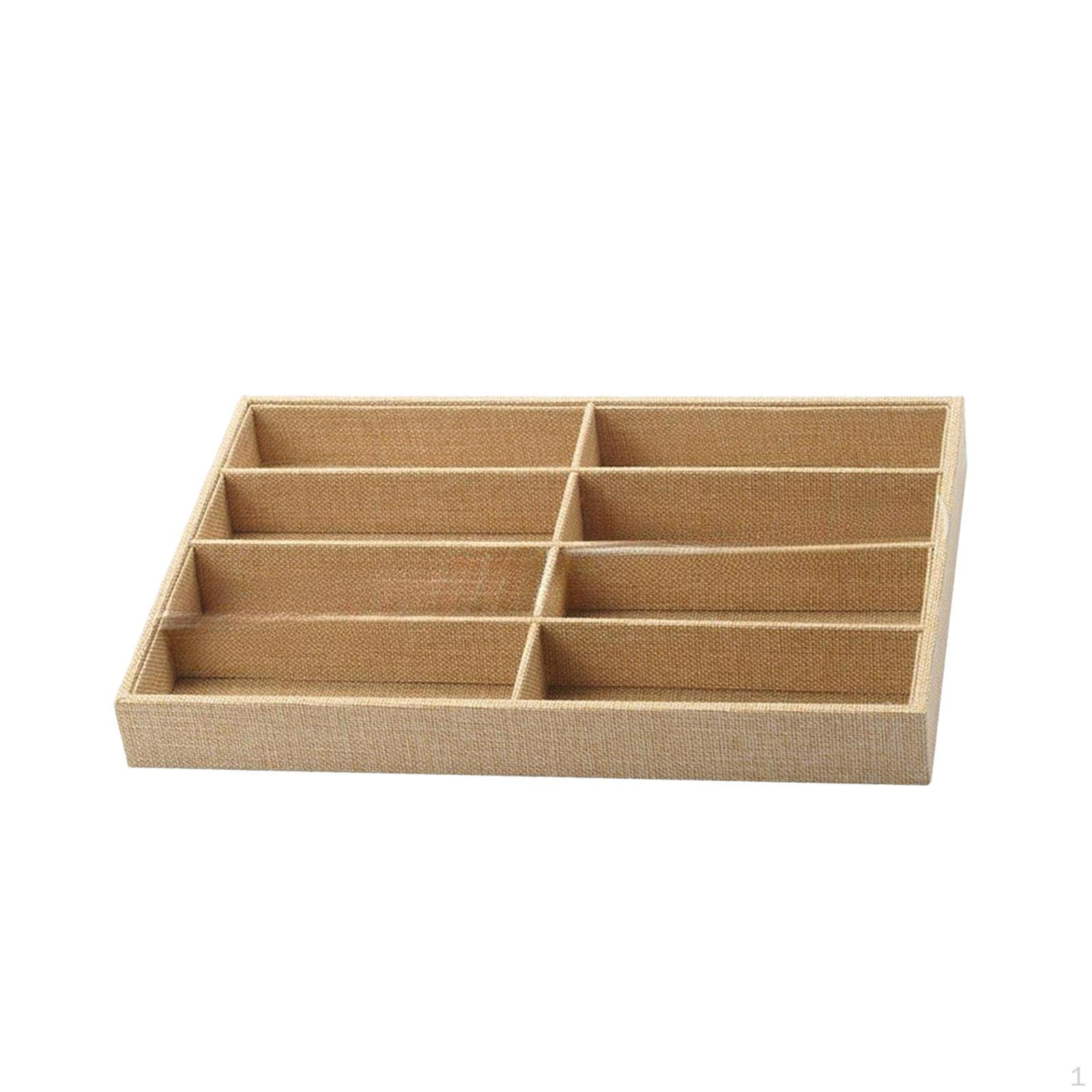 

Eyeglass Display Tray with Storage, Box, Watch And Jewelry Organizer, Made of Soft Velvet жовтий