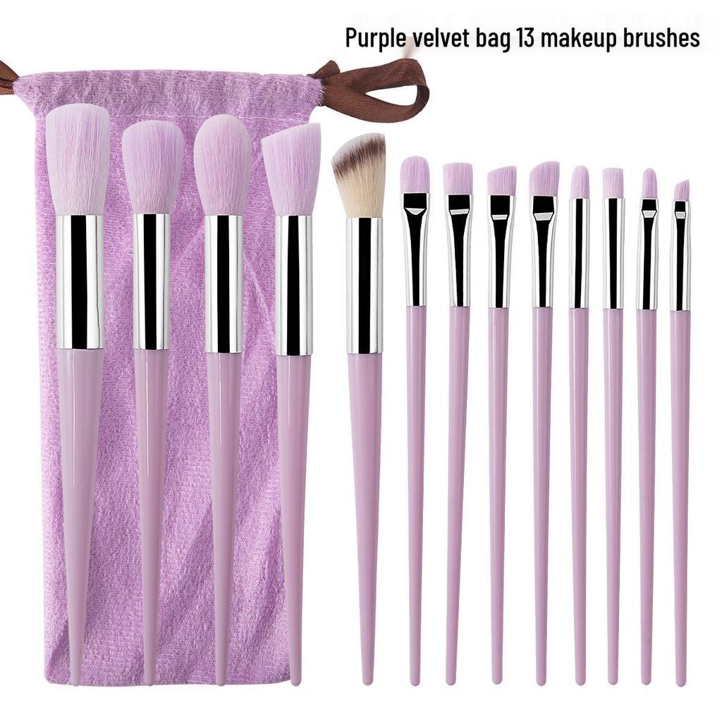 13-Piece Portable Makeup Brush Set: Soft Bristle Blush, Foundation, Eyeshadow Brushes & More