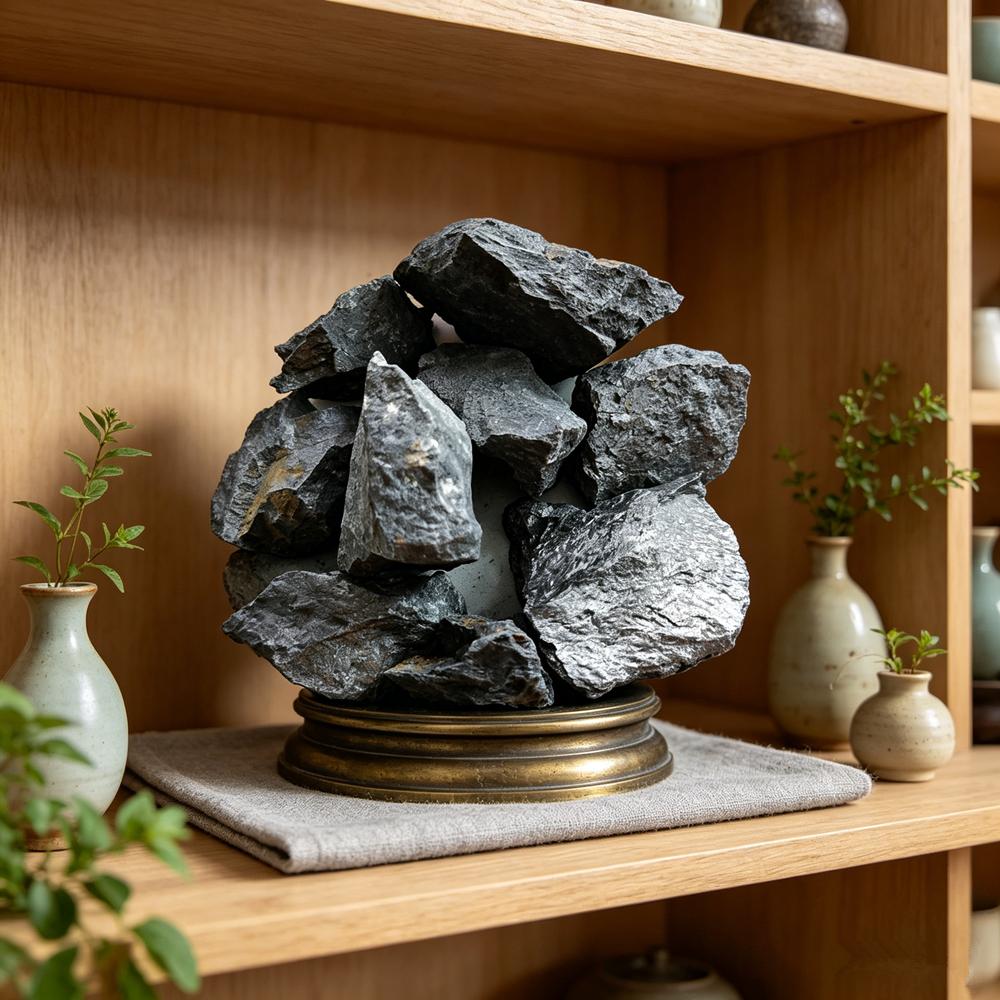 Natural Raw Shungite Stone Crushed Stone Mineral Sample Raw Stone Fishbowl Stone Home Decoration Stone Craft