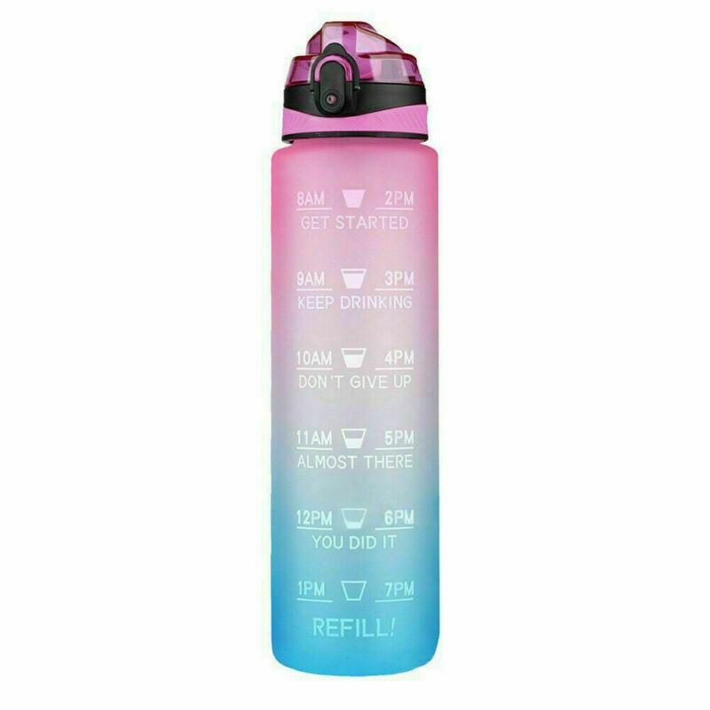 Omorc 1l Sports Water Bottle Leakproof Bpa-free With Detachable Filter And Time Marker