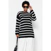 Schwarzer gestreifter Thessaloniki Strickpullover Tctaw24ak00000