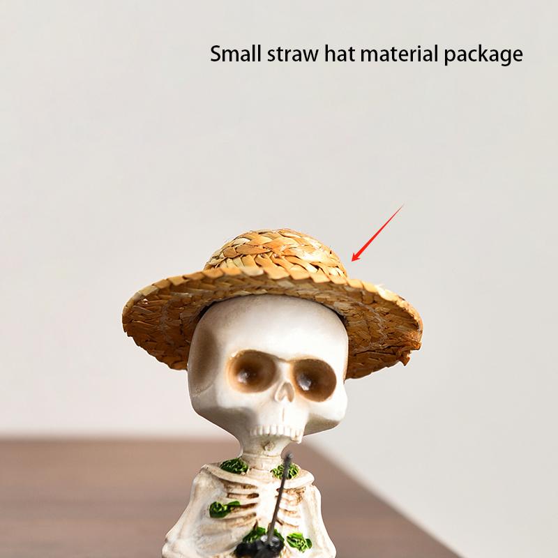 Creative Skeleton Fishing Series Ornaments Fun Home Desktop Decoration Black Witch Fishing Resin Jewelry Gifts