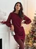 2024 Autumn/Winter European & American Solid Color Sequin Long Sleeve Dress