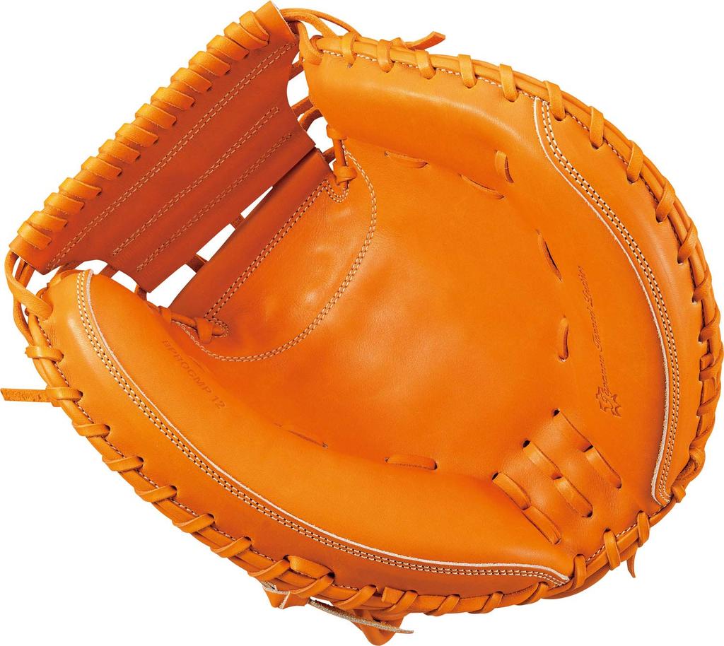 ZETT Pro Status Premium Hard Baseball Orange Includes Glove Made in Japan Catcher's Mitt, Right-Handed Throw, (5600), Bag, BPROCMP12,