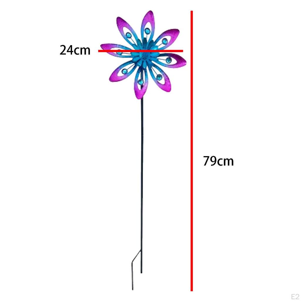 Garden Wind Spinner Yard Windmill Landscape Kinetic Sculpture Metal for Flower Bed