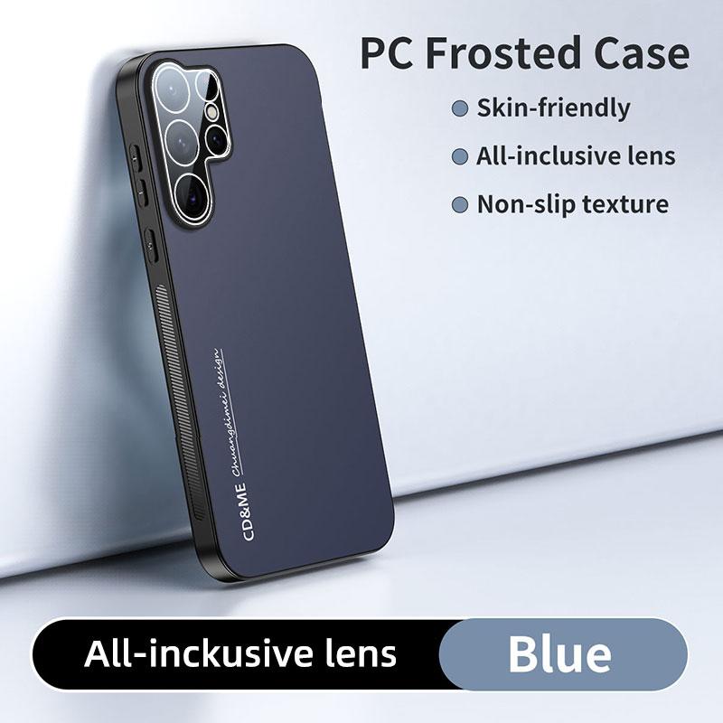 Luxury AG Matte Case For Samsung S25 S24 Ultra FE S25 Plus S24+ Magnetic PC Frosted 360 Bracket Stand Protective Cover