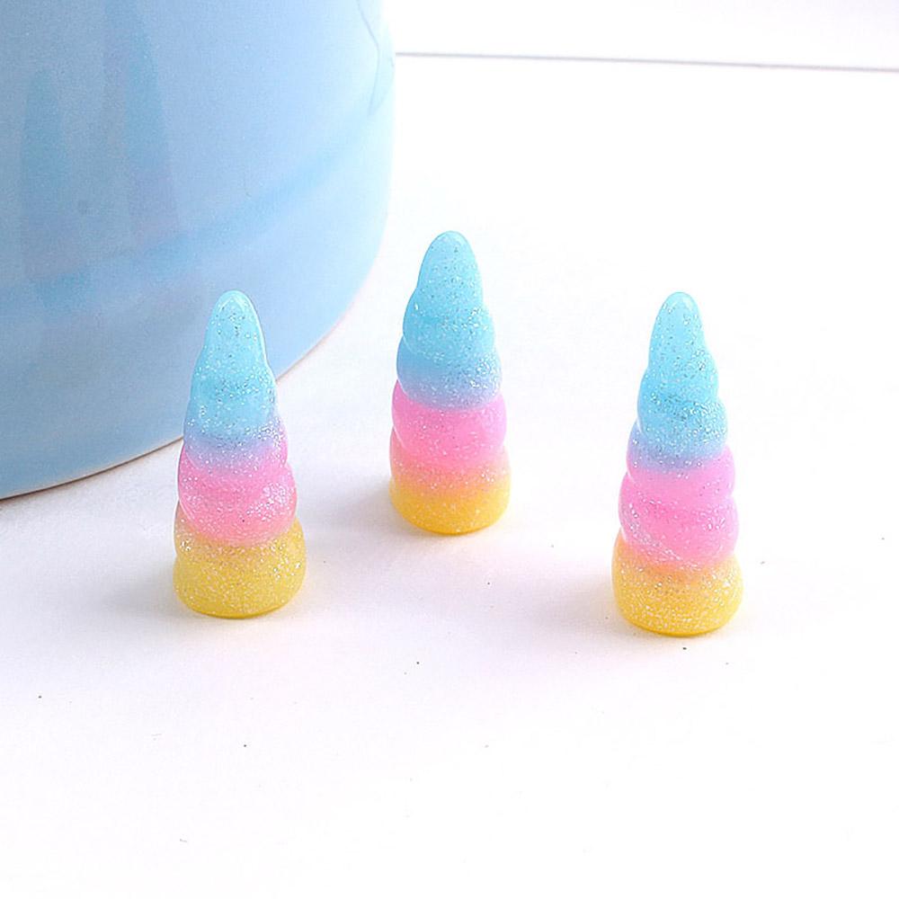 3 Pcs/Pack Gradient Unicorn With Multicolor Resin For DIY Hair Backpack Clothing Accessories Decoration Supplies