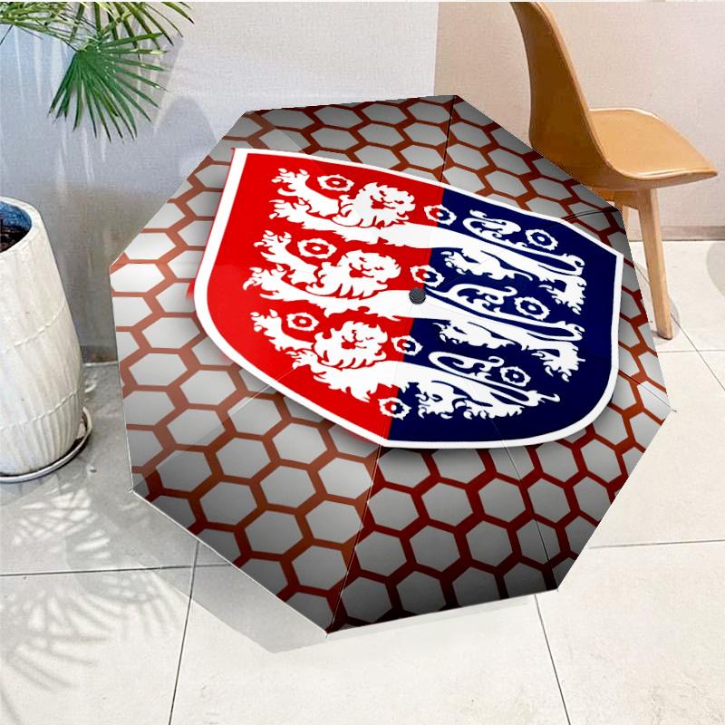 Ombrello Automatico Stampato con Stemma della Nazionale Inglese, 8 Stecche per Viaggio, Campeggio, Ombrello Casual, Regalo Essenziale per la famiglia e gli amici
