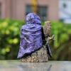 Spooky Skeleton Carrying Bell Ornaments Purple Clothed Resin Festival Ornaments  Ghost Festival