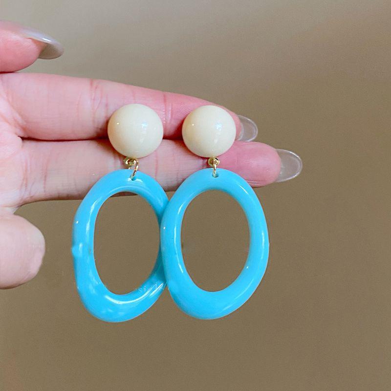 Dopamin-Farbe Hong Kong Stil Ohrringe: Nischen-Design, Ohne Piercing Clip-Ons für Damen - Perfekt für Strandurlaube, Übertriebenes Stecker-Design.