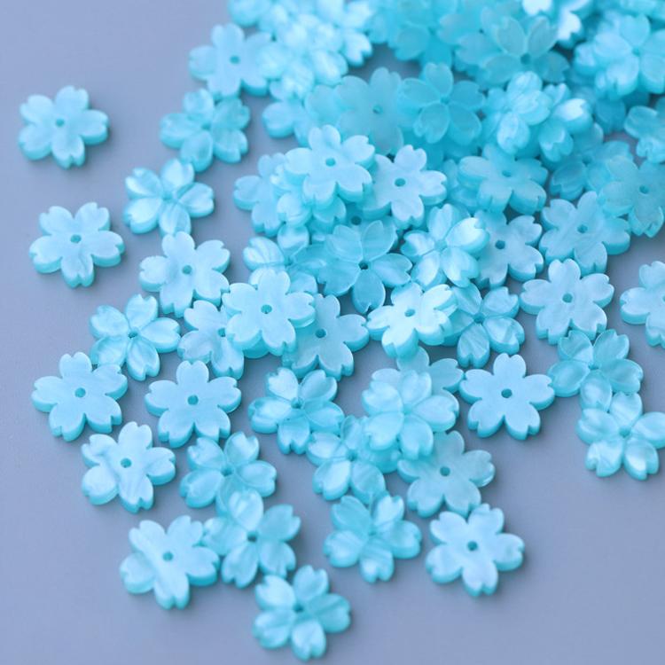 10-50pcs 12mm Resin Flower Petal Beads Sakura Charms Pendants Loose Spacer Bead for DIY Jewelry Buttons Hairpin Handmade