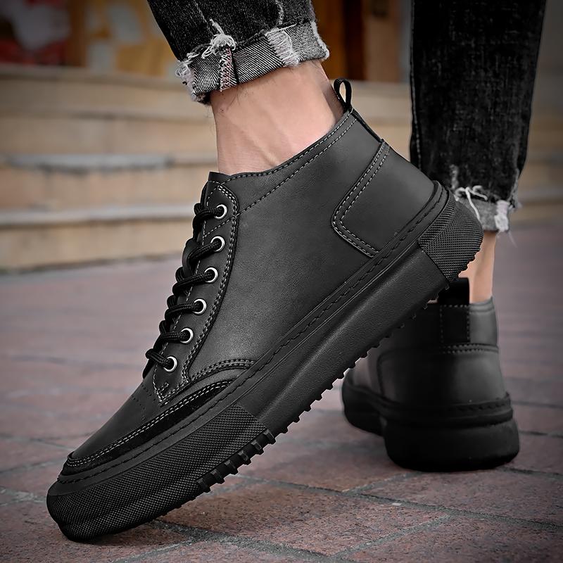 Genuine Leather Black Brown Men Flats Shoes Hand Sewing Men Oxfords Trendy Shoes Outdoor Fashion Men Flats