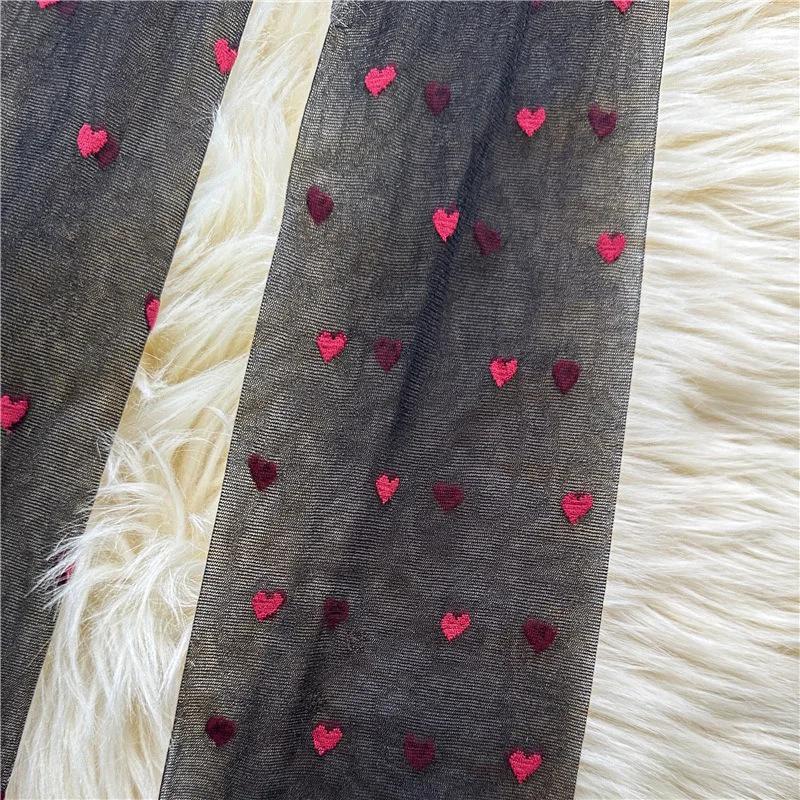 Black Sexy Women Pantyhose Tights Seamless Lace Mesh Fishnet Pantyhose Summer Nylon Heart Tight Stocking Female Hosiery
